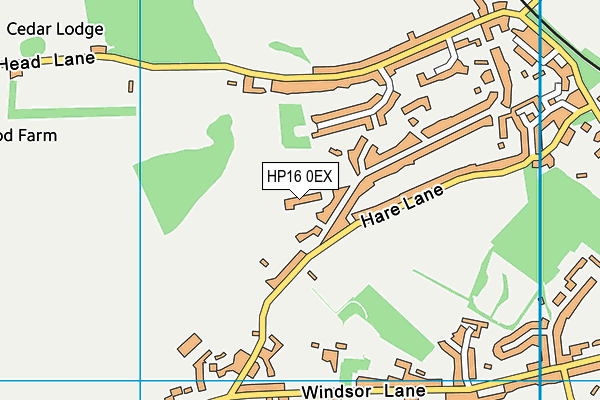 HP16 0EX map - OS VectorMap District (Ordnance Survey)