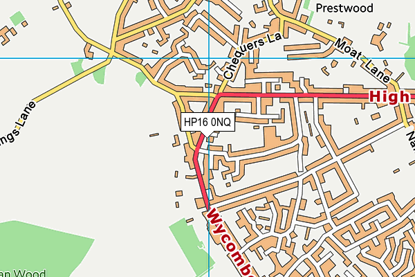HP16 0NQ map - OS VectorMap District (Ordnance Survey)
