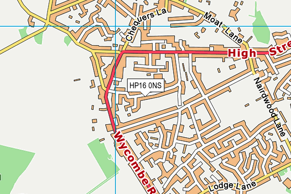 HP16 0NS map - OS VectorMap District (Ordnance Survey)