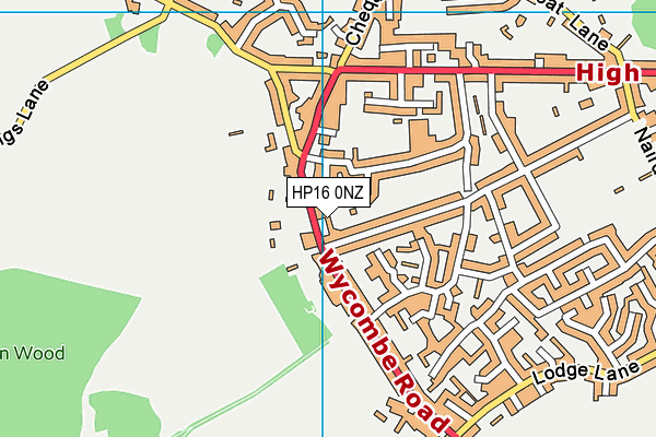 HP16 0NZ map - OS VectorMap District (Ordnance Survey)