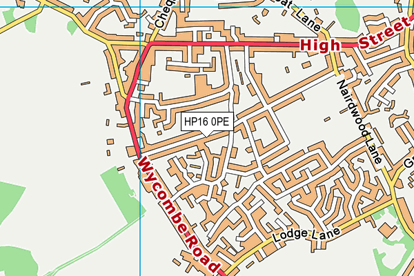 HP16 0PE map - OS VectorMap District (Ordnance Survey)