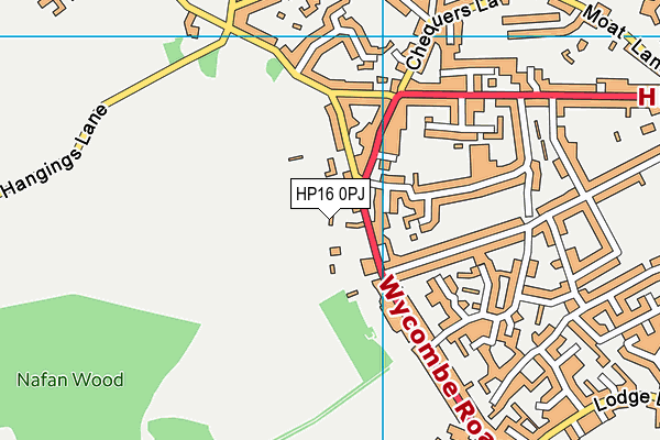 HP16 0PJ map - OS VectorMap District (Ordnance Survey)