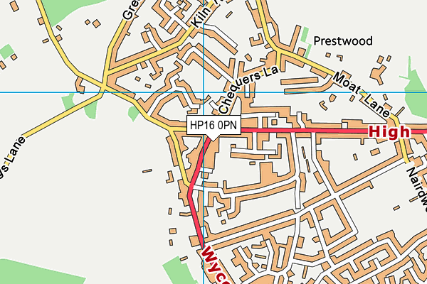 HP16 0PN map - OS VectorMap District (Ordnance Survey)