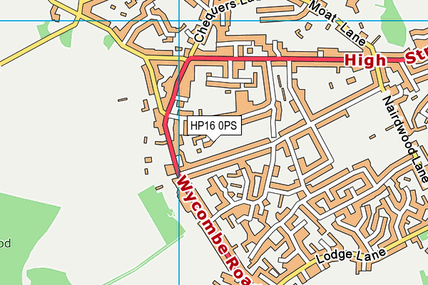 HP16 0PS map - OS VectorMap District (Ordnance Survey)