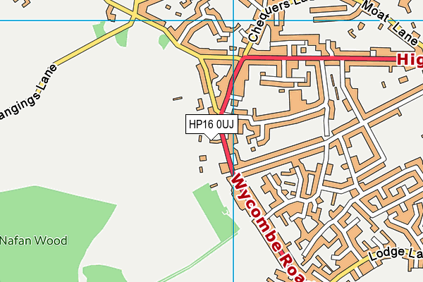 HP16 0UJ map - OS VectorMap District (Ordnance Survey)