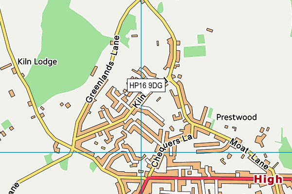 HP16 9DG map - OS VectorMap District (Ordnance Survey)