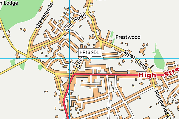 HP16 9DL map - OS VectorMap District (Ordnance Survey)