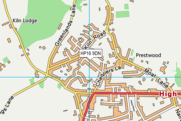 HP16 9DN map - OS VectorMap District (Ordnance Survey)