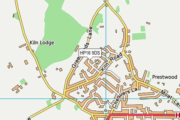 HP16 9DS map - OS VectorMap District (Ordnance Survey)