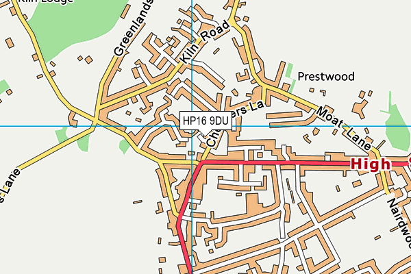 HP16 9DU map - OS VectorMap District (Ordnance Survey)