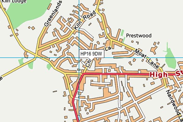 HP16 9DW map - OS VectorMap District (Ordnance Survey)