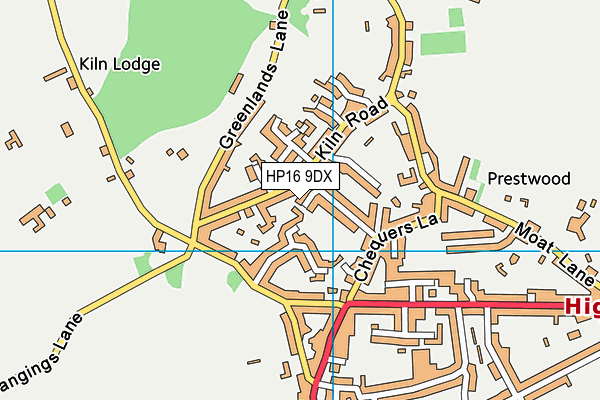 HP16 9DX map - OS VectorMap District (Ordnance Survey)