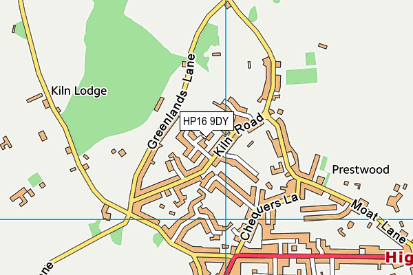 HP16 9DY map - OS VectorMap District (Ordnance Survey)