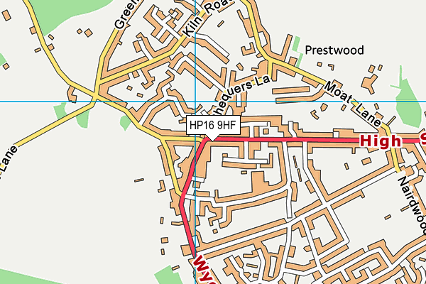 HP16 9HF map - OS VectorMap District (Ordnance Survey)