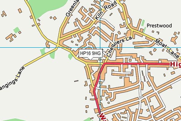 HP16 9HG map - OS VectorMap District (Ordnance Survey)