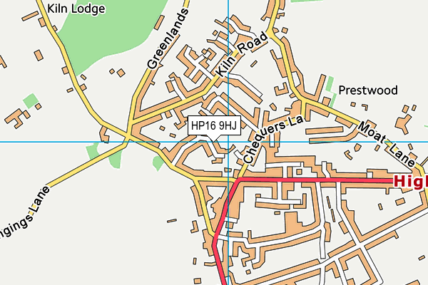HP16 9HJ map - OS VectorMap District (Ordnance Survey)