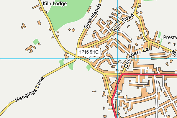 HP16 9HQ map - OS VectorMap District (Ordnance Survey)