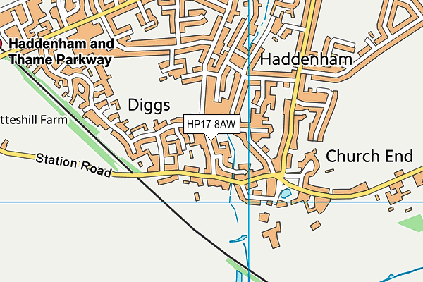 HP17 8AW map - OS VectorMap District (Ordnance Survey)