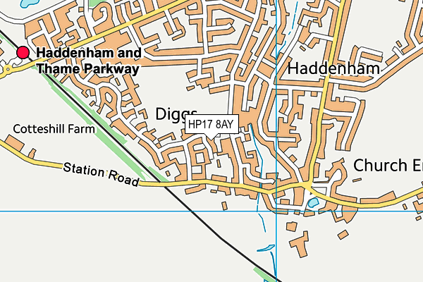 HP17 8AY map - OS VectorMap District (Ordnance Survey)