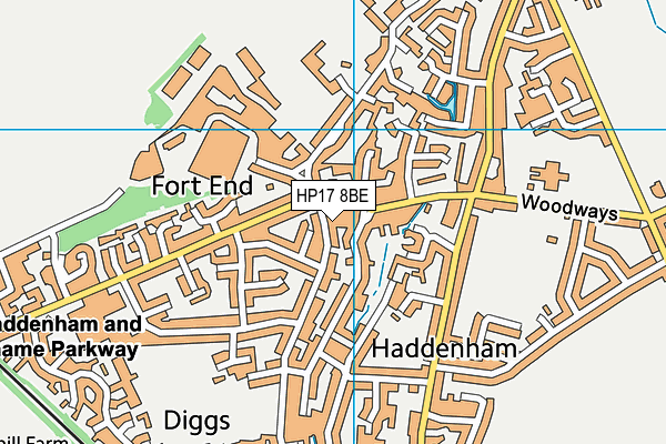 HP17 8BE map - OS VectorMap District (Ordnance Survey)