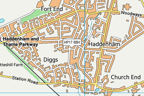 HP17 8BH map - OS VectorMap District (Ordnance Survey)