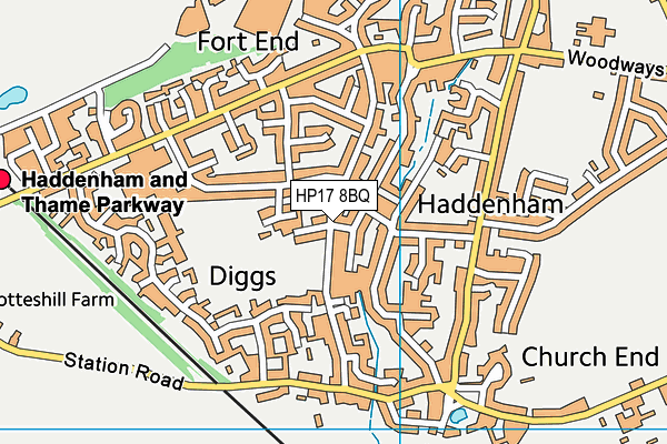 HP17 8BQ map - OS VectorMap District (Ordnance Survey)
