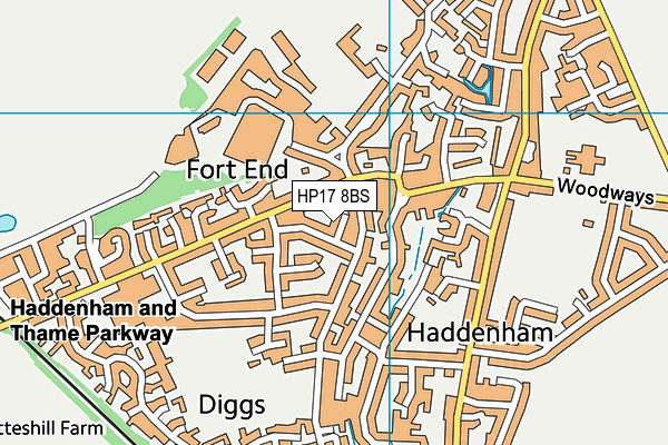HP17 8BS map - OS VectorMap District (Ordnance Survey)