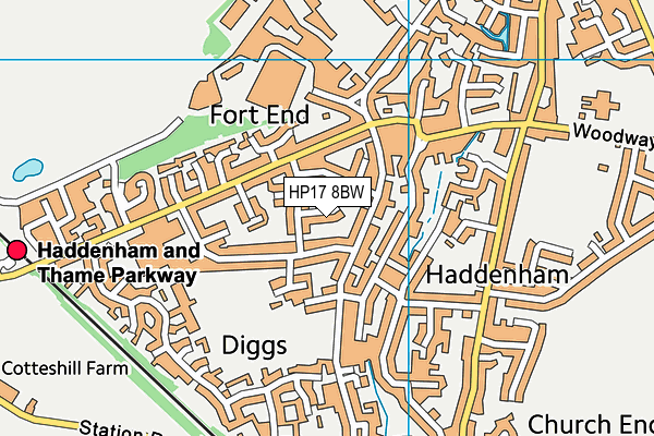 HP17 8BW map - OS VectorMap District (Ordnance Survey)