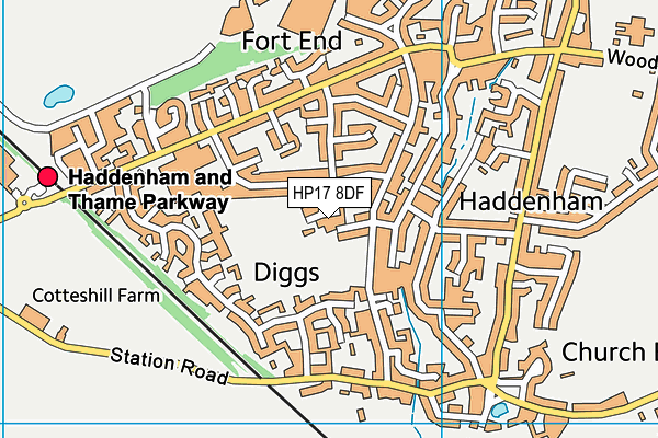 HP17 8DF map - OS VectorMap District (Ordnance Survey)