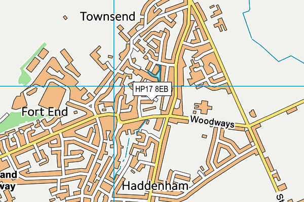 HP17 8EB map - OS VectorMap District (Ordnance Survey)