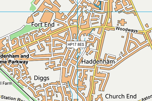 HP17 8ES map - OS VectorMap District (Ordnance Survey)