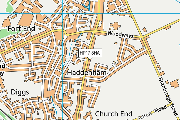 HP17 8HA map - OS VectorMap District (Ordnance Survey)