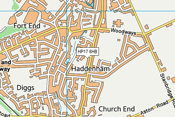 HP17 8HB map - OS VectorMap District (Ordnance Survey)