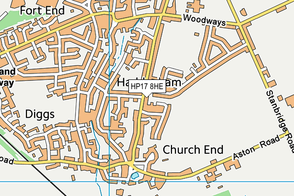HP17 8HE map - OS VectorMap District (Ordnance Survey)