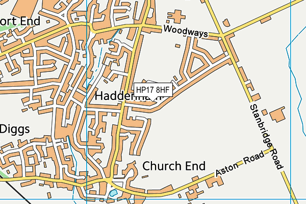 HP17 8HF map - OS VectorMap District (Ordnance Survey)
