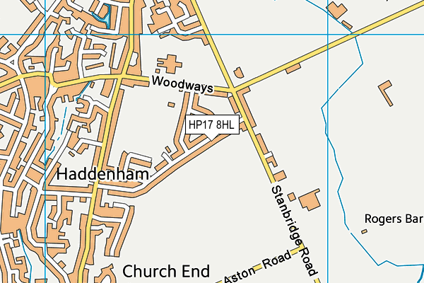 HP17 8HL map - OS VectorMap District (Ordnance Survey)
