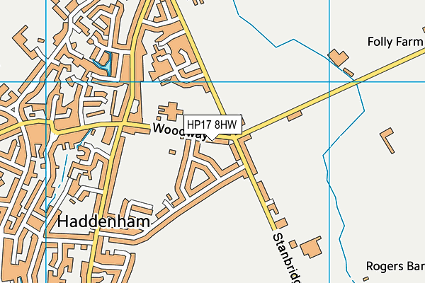 Woodways Playing Fields map (HP17 8HW) - OS VectorMap District (Ordnance Survey)