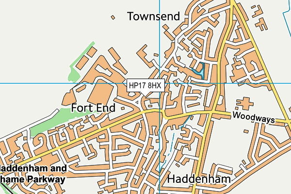 HP17 8HX map - OS VectorMap District (Ordnance Survey)
