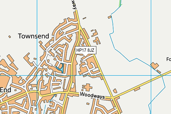 HP17 8JZ map - OS VectorMap District (Ordnance Survey)