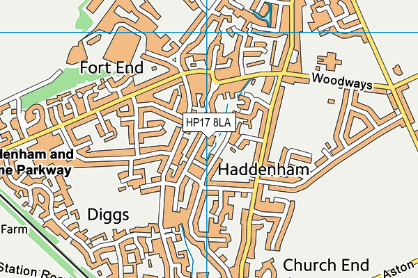 HP17 8LA map - OS VectorMap District (Ordnance Survey)