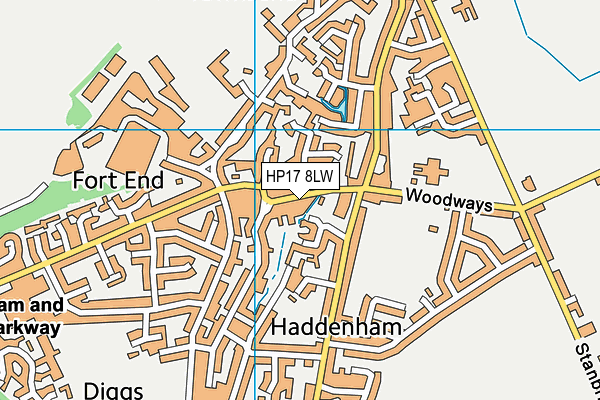 HP17 8LW map - OS VectorMap District (Ordnance Survey)