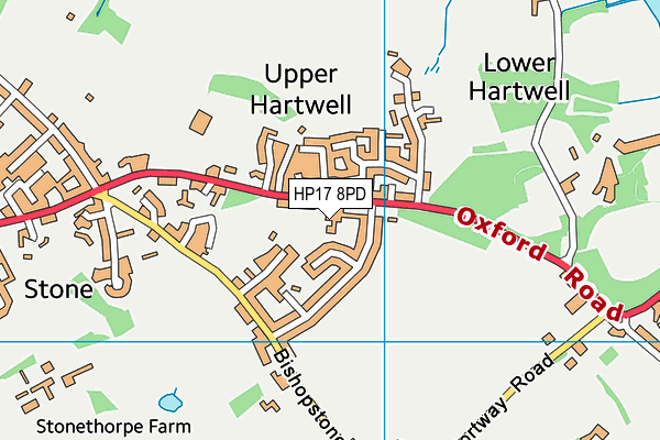 Stone Church of England Combined School map (HP17 8PD) - OS VectorMap District (Ordnance Survey)