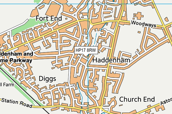 HP17 8RW map - OS VectorMap District (Ordnance Survey)