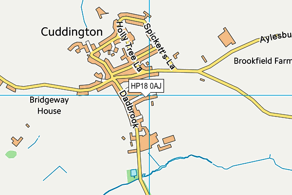 Cuddington Recreation Ground map (HP18 0AJ) - OS VectorMap District (Ordnance Survey)