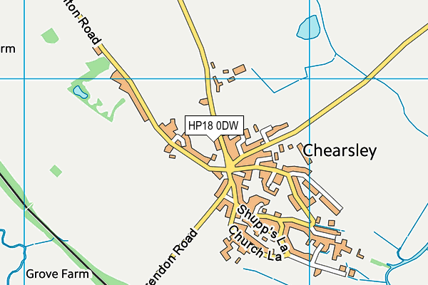 Chearsley Cricket Ground map (HP18 0DW) - OS VectorMap District (Ordnance Survey)