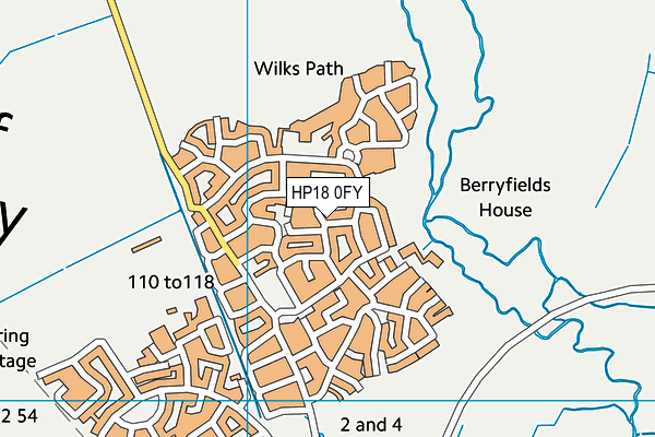 HP18 0FY map - OS VectorMap District (Ordnance Survey)