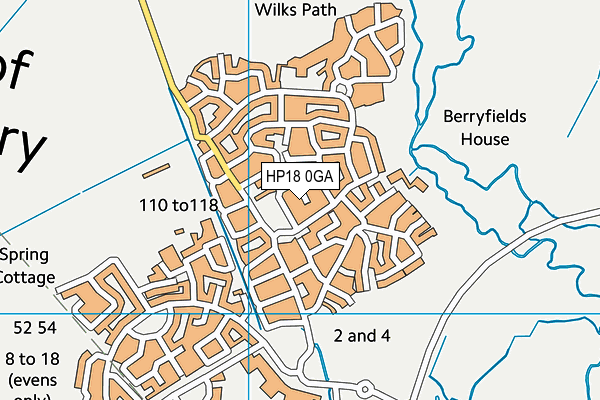 HP18 0GA map - OS VectorMap District (Ordnance Survey)
