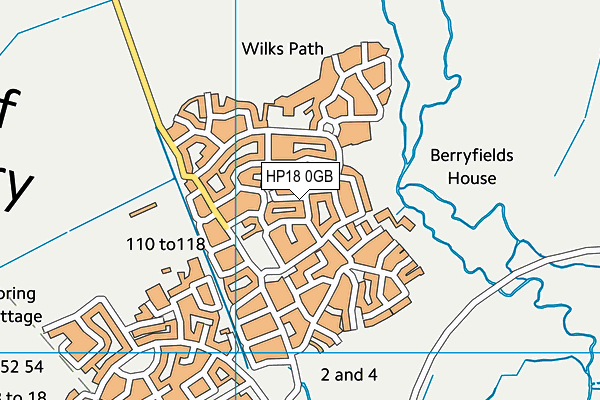 HP18 0GB map - OS VectorMap District (Ordnance Survey)