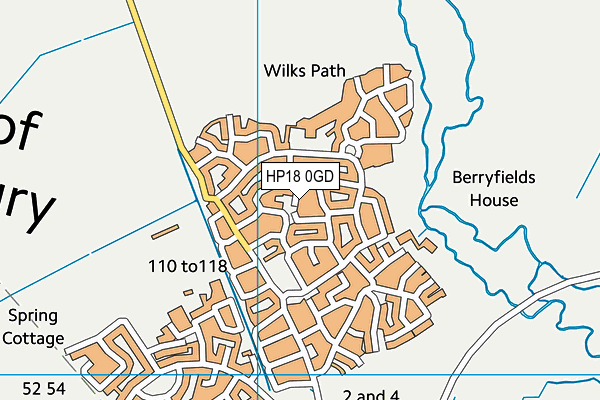HP18 0GD map - OS VectorMap District (Ordnance Survey)