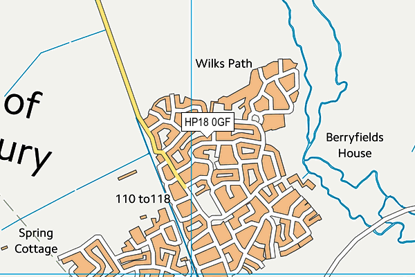 HP18 0GF map - OS VectorMap District (Ordnance Survey)